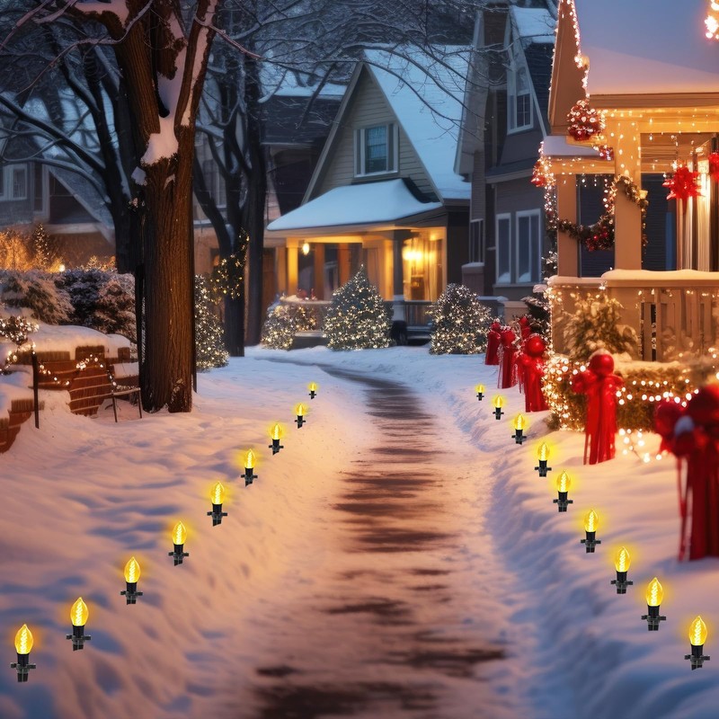 CEWOR 150pcs Plastic Stakes for Outdoor Lights 4.5 Inch Black