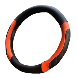 Mayco Bell Unisex's Soft Fiber Leather Braid On The Steering-Wheel Of Car Steering Wheel Cover (Orange)