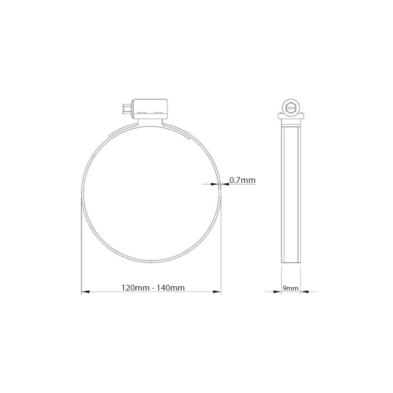 120mm - 140mm W2 - Stainless Steel Strong Worm Drive