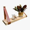 Brute Strength - PU Leather shelf brackets - Cognac -