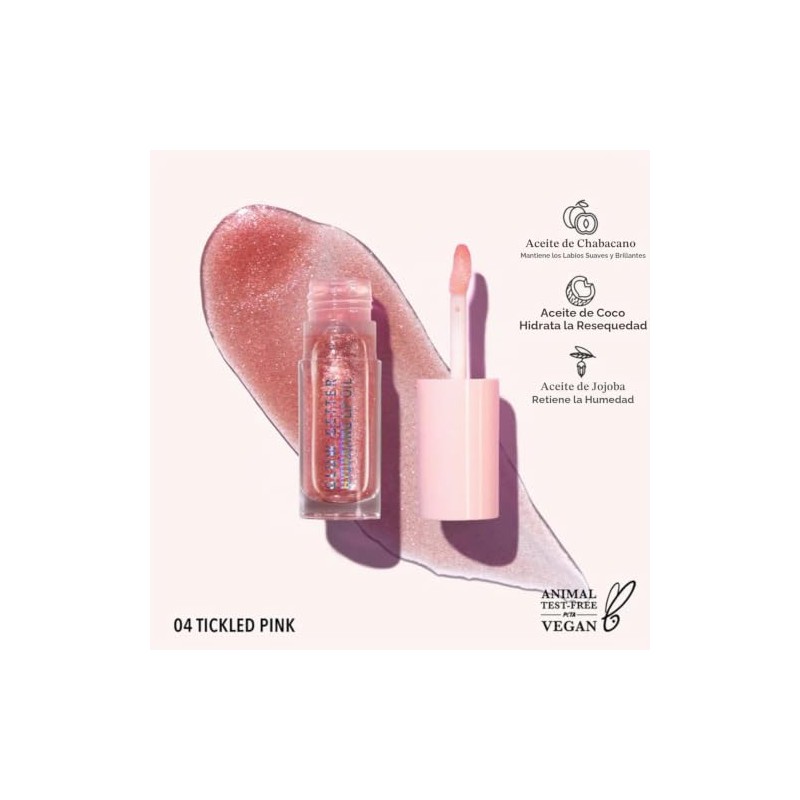 Moira Lip Oil Glow Getter Hydrating (004, Tickled Pink)