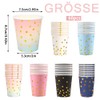 Coztie Paper Cups, Gold Dot, Pack of 60 Disposable Cups