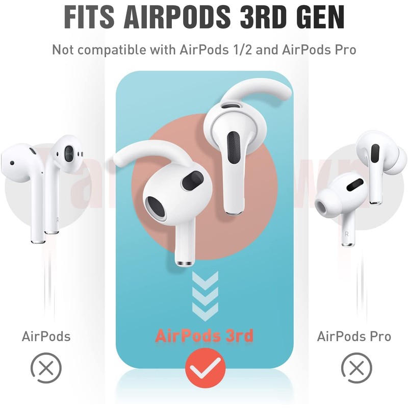 Zotech 3 Pairs AirPods 3rd Generation Ear Hooks Secure Anti