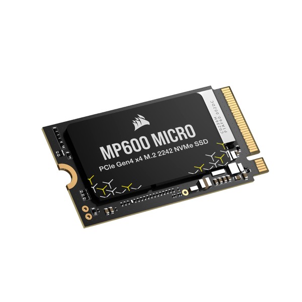 Corsair MP600 Micro 1TB M.2 NVMe PCIe x4 Gen4 2 SSD - M.2 2242 - Up to 5,100MB/sec Sequential Read - High-Density 3D TLC NAND - Compatible with Lenovo Legion Go and Thin PCIe 4.0 Laptops - Black