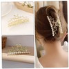 LALAFINA 2pcs Pearl Hair Claw Clips for Women Stylish Jaw