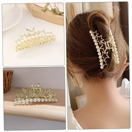 LALAFINA 2pcs Pearl Hair Claw Clips for Women Stylish Jaw Clamp Strong Hold for Makeup Bathing and Daily Use Versatile Hair Accessories Elegant Design