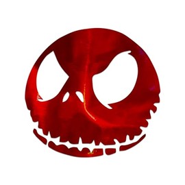 Jack Skellington Inpsired Decal Vinyl Sticker Auto Car Truck Wall Laptop | Red Holographic | 5.5" x 5"