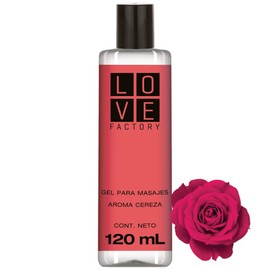 Gel para Masajes Intimos Lubricante Base Agua Libre de Parabeno Love Factory 120 mL (120 mL, Cereza)