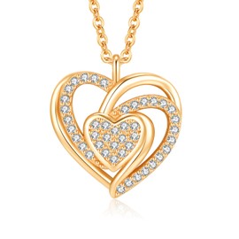 Jrêveinfini Elegant 925 Sterling Silver Heart Necklace with Cubic Zirconia - Symbol of Love, Friendship and Everlasting Bond - Gift for Your Loved Ones, Sterling Silver Cubic Zirconia, Cubic Zirconia
