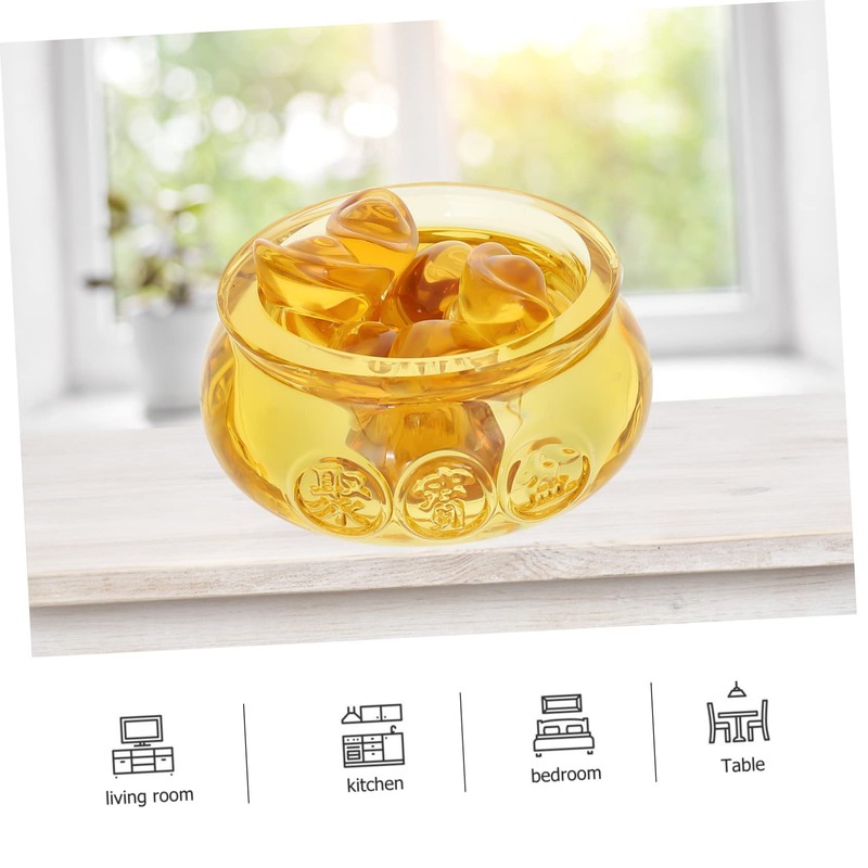 CORHAD Beautiful Crystal Treasure Basin Decor Home Ornament 8cm Feng
