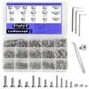 M2 M2.5 M3 Screws Set, 874 Pcs Flat Hex Socket