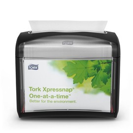 Tork Xpressnap® Tabletop Napkin Dispenser Black N4, Signature Range, 6.7" x 7.9" x 5.6", 6232100 (Quantity 4)