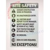 NYC Construction SITE Safety Sign (White/Black, Reflective, Aluminum 14X22 -Rust