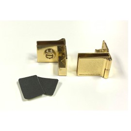 Inset Side-Mount Glass Door Hinge, Polished Brass