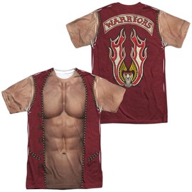 Popfunk Warriors Vest (Front/Back Print) 100% Polyester Adult Costume T Shirt for Men & Women, Medium White