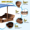 Kids Wooden Sandbox with Adjustable Canopy,Sandbox with Sunshade Cover &