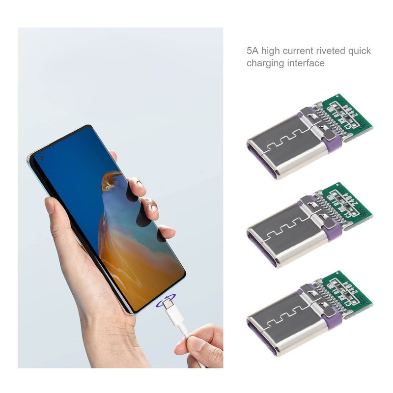 OTOTEC 10PCS 24pin USB 2.0 Type C Male Plug Socket