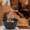 MaMeMi Round Soapstone Incense Bowl in Black [Fireproof Diameter 10