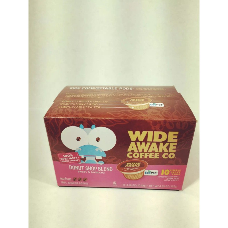 Wide Awake Coffee Pods 10-Pk Donut Shop Blend Sweet &