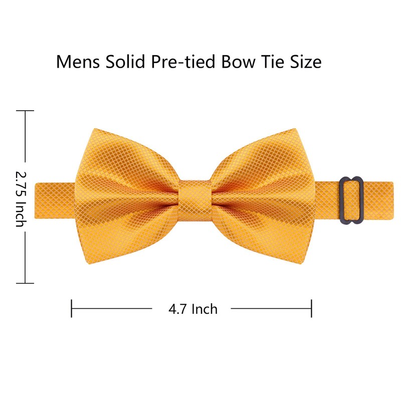 Alizeal Mens Solid Mini Squares Formal Banded Bow Ties (Orange)