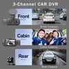 2in Dash Cam Camera 3 Lens DC12 to 24V 1920x1080P