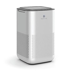 Medify MA-15 Air Purifier with H13 True HEPA Filter | 330 sq ft Coverage | for Smoke, Smokers, Dust, Odors, Pet Dander | Quiet 99.9% Removal to 0.1 Microns | Silver, 1-Pack