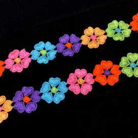 FQTANJU 5 Yards Color Peach Heart Decorating Lace Embroidered Trim Ribbon and Scissors(Random Color)