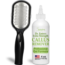 Dr. Entre's Callus Remover Gel & Foot File: Extra Strength Callus Remover for Feet, Foot Callus Remover Care, Pedicure Tools Supplies, Spa Kit, Dead Skin Scrubber, 4 oz