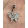 trend 14 Gauge Butterfly Belly Button Ring Stainless Steel Cubic