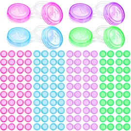 Nicunom 80 Pack Colorful Contact Lens Case Box, Contact Lens Holder Bulk Contact Lens Container Left Right Eyes Contact Lens Soak Storage Kit, 4 Colors