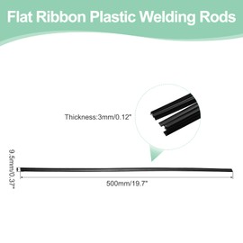MECCANIXITY 5 Pcs Black Plastic Welding Rods 9.5mm x 500mm HDPE Flat Ribbon Plastic Welding Strip for Repairing Water Tanks Forklift Pallets Trash Cans Transfer Troughs(0.4inch x 20inch)