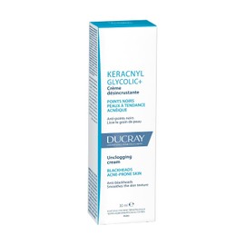 DUCRAY, Keracnyl Glycolic+ Crema Desincrustante, Disminuye Imperfecciones y Puntos Negros, 30ml