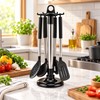 Stainless Steel Rotating Utensil Rack with 6 Hooks – 360°