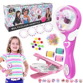 KBIBCK Hair Bedazzler Kit, Automatic Hair Braider, Automatic Hair Braider for Children, DIY Magic Hair Styling Tools with 60 Hair Gemstones, Hair Braiding Machine, Hair Braider for Girls Gift