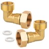 Pack of 2 Brass Movable Screw Connections, 1 Inch Female