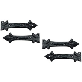 Adonai Hardware Adonijah Aluminium Strap False or Faux or Dummy Hinge Front (6.5" x 4 Pack, Matte Black) for Barn Doors, Gates, Kitchen Cabinets, Wooden Box, Furniture, Cedar Chest, Trunks and Sheds