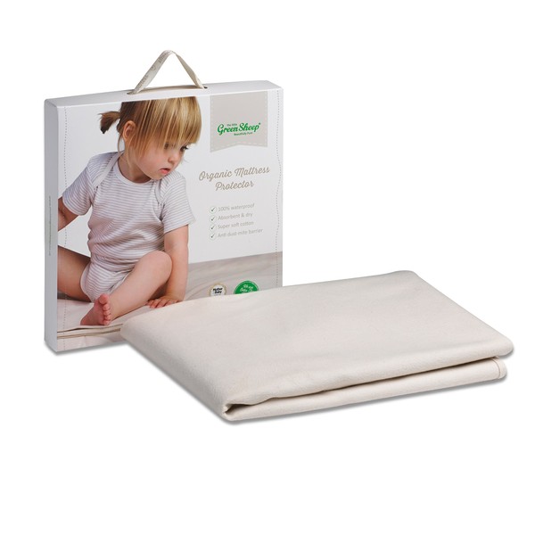 The Little Green Sheep Organic Waterproof Cot Mattress Protector, Soft