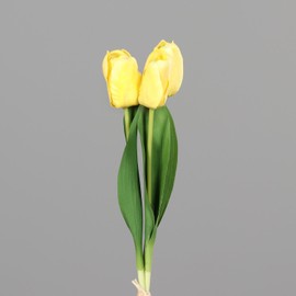DPI Artificial Tulips Natural Touch in Bunch Height 35 cm Yellow Green Artificial Flowers