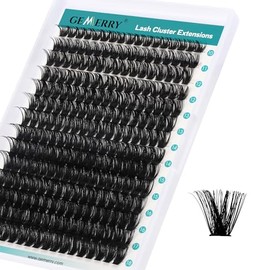Individun Wimpern 80D DIY Cluster Wimpern 0.07 D Curl 10-18 Mix Individuelle Wimpern Extensions Wimpernverlängerung Volume Wimpernbüschel Wimpern zu Hause GEMERRY Wimpern (80D-0.07D-10-18mm)