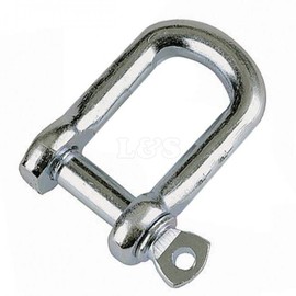 Untested Galvanised Screw Type D-Shackle - Pin Diameter: 20mm Jaw Width: 35mm