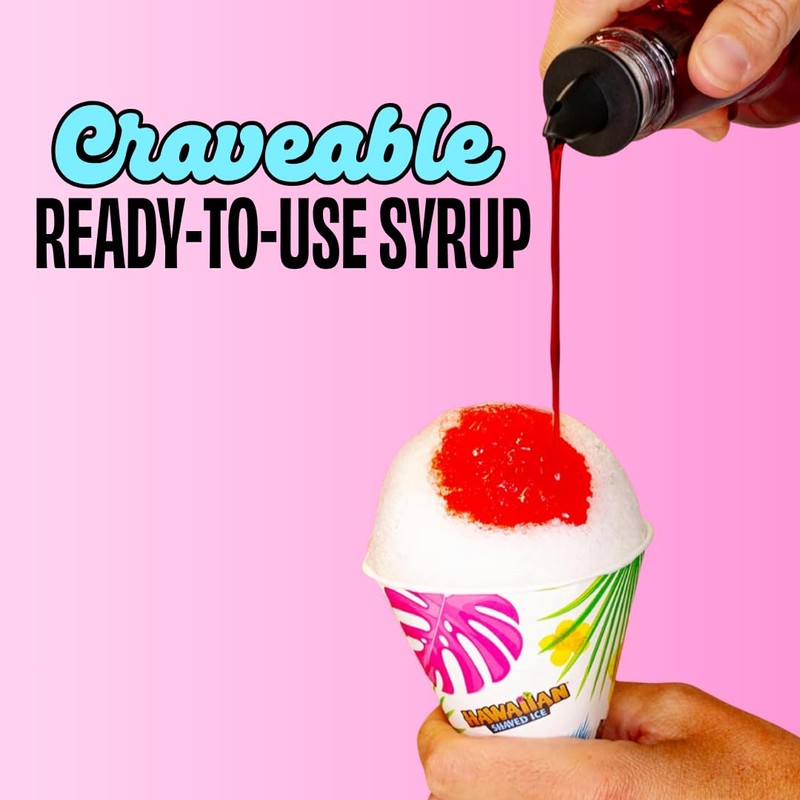 Hawaiian Shaved Ice Pink Bubble Gum Syrup - Nut Soy