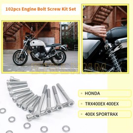 JINFANNIBI Stainless Steel Engine Bolt Screws Kit Set for Honda SPORTRAX TRX400EX TRX400X