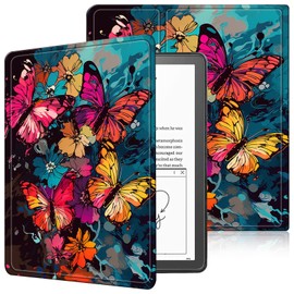 Case for Kindle Scribe 10.2 Inch 2024 & 2022 Released,Slim PU Leather Smart E-Reader Cases Covers with Auto Wake/Sleep for 10.2" Kindle Scribe 2024 e-Reader,Art Butterfly
