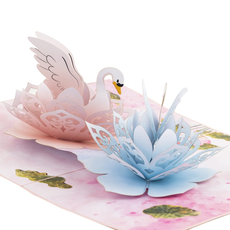 Pop Up Card 2 Swans