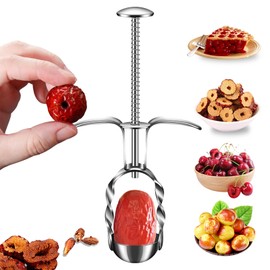 VolksRose Cherry Pitter Tool, Multi Stoner Fruit Remover with Stainless Steel Rod, Dates Pitting Device for Red Dates, Hawthorn, Cherries, Jujubes