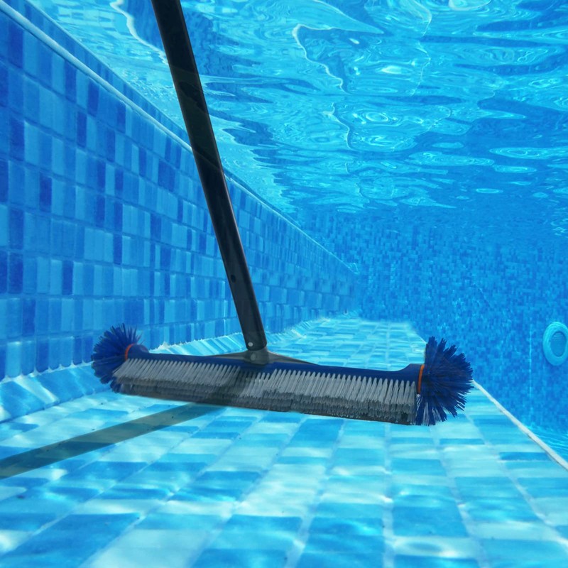 Poolvio Professional 17.5" Floor & Wall Pool Cleaning Brush with