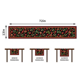 Linen Yule Table Runner Pagan Christmas Tablecloth Scandinavian Straw Goat Julbock Mistletoe Yule Christmas Decorations and Supplies for Home Table-13×72''
