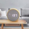 Digital Alarm Clock Round LED Voice Control Brightness Adjustable 12h