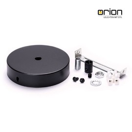 Ceiling Canopy Lamp Canopy Metal 100 x 25 mm Black Includes Clamp nipple made of metal canopy rosette
