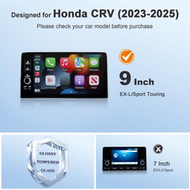 BSTW for 2025 Honda CRV Screen Protector for 2023-2025 Honda CR-V EX-L/CR-V Hybrid Sport Touring Sport-L 9-in for 2024 Honda CRV Accessories Anti-Scratch Tempered Glass Protective Film